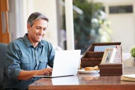 Man looking at laptop